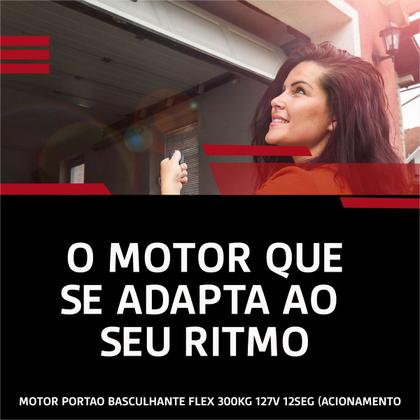 Imagem de Kit Motor de Portão Basculante Acionamento 12 segundos 1.4/1.5m 127v/220v  Acompanha Controle