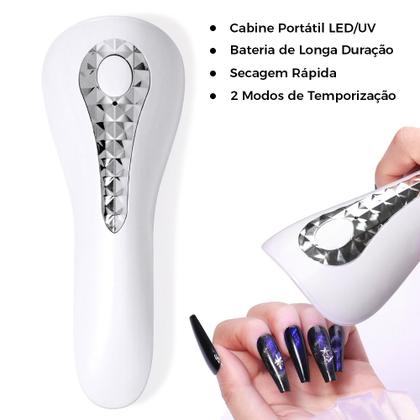 Imagem de Kit Motor Lixadeira Elétrica + Mini Cabine Portátil 18W Unha
