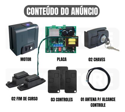 Imagem de Kit Motor Nano Nitro Rossi 3seg 3 Controles 650kg Bivolt