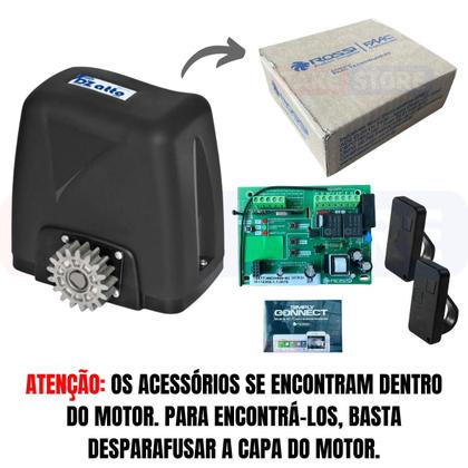 Imagem de Kit Motor Portão Dz Atto Turbo 4M Crem Wifi App Celular Android iOS 350kg Rossi 110v