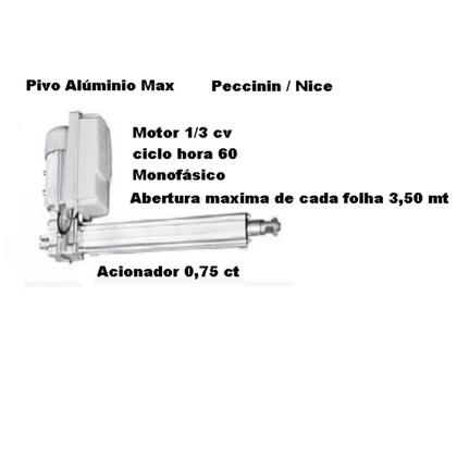 Imagem de Kit Motor Portão Pivotante Duplo 1/3 Alumínio Max Peccinin