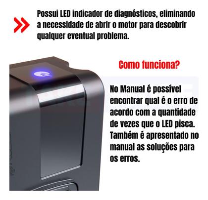 Imagem de Kit Motor Portão Rossi Dz Nano Nitro Bivolt 5,5m Cremalheira Até 650kg