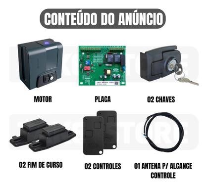 Imagem de Kit Motor Portão Rossi Dz Nano Nitro Bivolt 5,5m Cremalheira Até 650kg