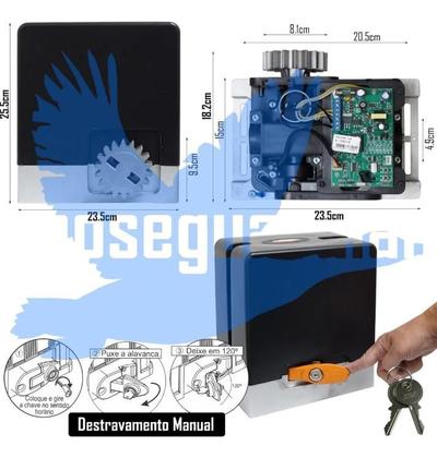 Imagem de Kit Motor Ppa Dz Hub Legero Turbo Z22 2 Control Portão 250kg