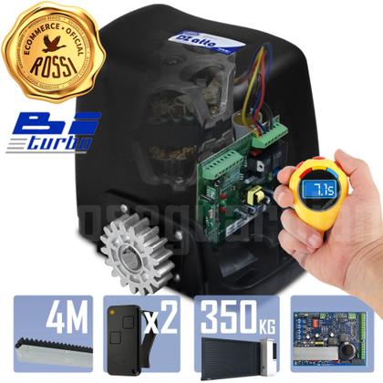 Imagem de Kit Motor Rossi Dz Atto Biturbo 4m Crem 2 Control Portão 350kg