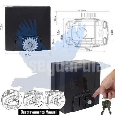 Imagem de Kit Motor Rossi Dz Atto Nitro 4m Crem 2 Control 1 Sensor 1 Base Portão 400kg