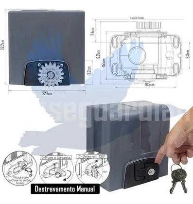 Imagem de Kit Motor Rossi Dz Nano Nitro 5m Crem 2 Control Portão 650kg
