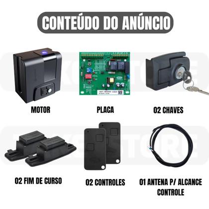 Imagem de Kit Motor Rossi Portão Deslizante Dz Atto Nitro 36 400kg 3s Residencial
