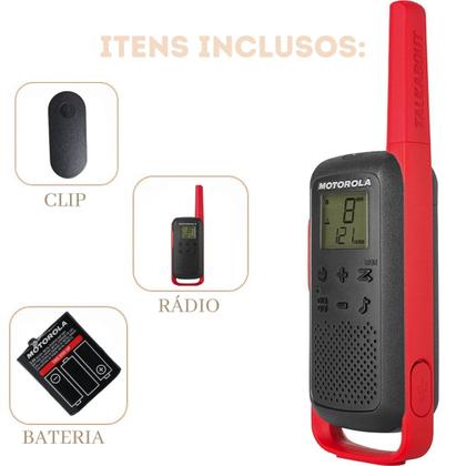 Imagem de Kit Motorola Talkabout T210BR 01 Rádio Com 1 Bateria e 1 Clip de Cintura