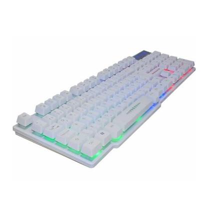 Imagem de Kit Mouse e Teclado Gamer Branco - K-Mex KMW52+MOA8 Rainbow