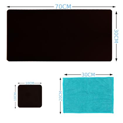 Imagem de Kit Mouse Pad 70x30cm + Spray + Microfibra e Porta Copo 10x10cm