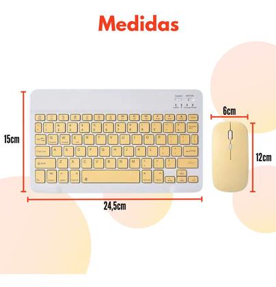 Imagem de Kit Mouse Teclado Magnético Bluetooth Para Tab S6 Lite P610