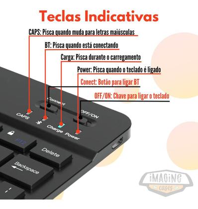 Imagem de Kit Mouse Teclado Magnético Bluetooth Para Tab S6 Lite P610