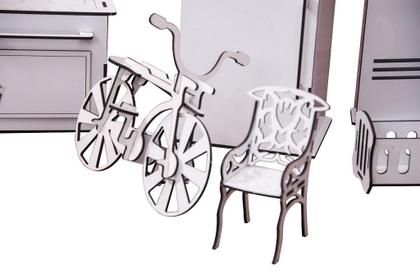 Imagem de Kit Móveis Em Mdf Branco 18 Peças Escala Barbie - Darama