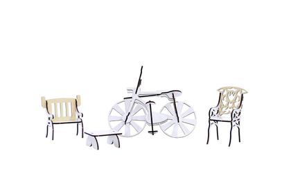 Imagem de Kit Móveis Em MDF Crem 18 Peças Escala Barbie - Darama