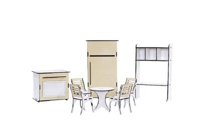 Imagem de Kit Móveis Em Mdf Crem 18 Peças Escala Barbie - Darama