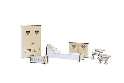 Imagem de Kit Móveis Em Mdf Crem 18 Peças Escala Barbie - Darama