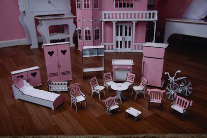 Imagem de Kit Móveis Em Mdf Princesa 18 Peças Escala Barbie - Darama