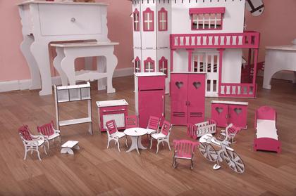 Imagem de Kit Móveis Em Mdf Sonhos 18 Peças Escala Barbie - Darama