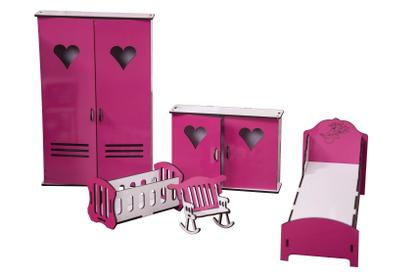 Imagem de Kit Móveis Em Mdf Sonhos 18 Peças Escala Barbie - Darama