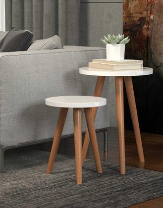 Imagem de Kit Móvel Mesa Madeira Lateral Apoio Notebook Comida Livros