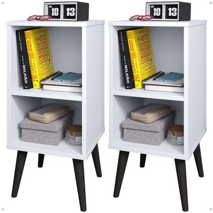 Imagem de Kit Mozão Cabeceira Parise 1,40 + 2 mesa de cabeceira Charme Cor Bege c/ Branco