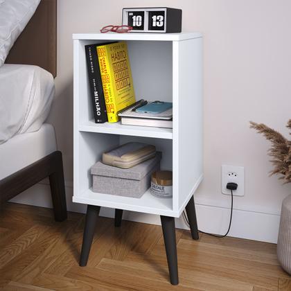 Imagem de Kit Mozão Cabeceira Parise 1,40 + 2 mesa de cabeceira Charme Cor Bege c/ Branco