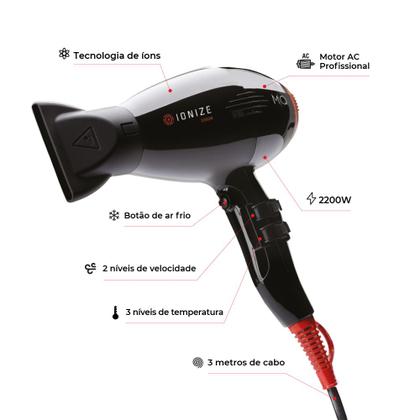 Imagem de Kit mq - secador ionize 2200w 127v + chapinha pro 480 velox bivolt