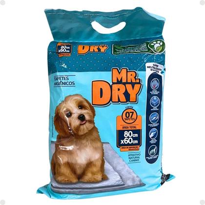 Imagem de Kit Mr. Dry: 4 Tapetes Higiênicos 80x60 Com 7 Unidades