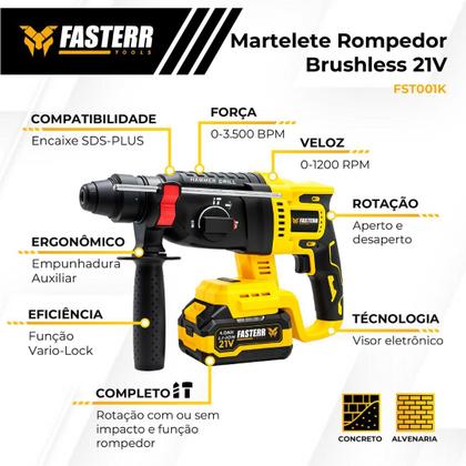 Imagem de Kit Multi Ferramentas A Bateria 4 Em 1 Brushless FST001K