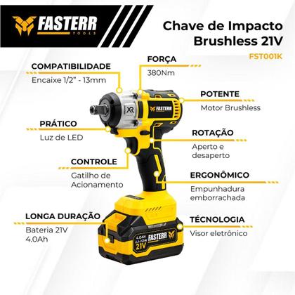 Imagem de Kit Multi Ferramentas A Bateria 4 Em 1 Brushless FST001K