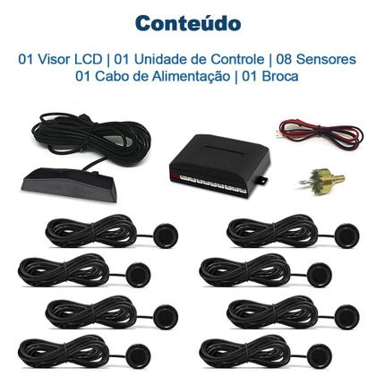 Imagem de Kit Multimídia 1 Din 9 Polegadas + Câmera Ré + Sensor 8 Pontos Branco Tigra Android Auto