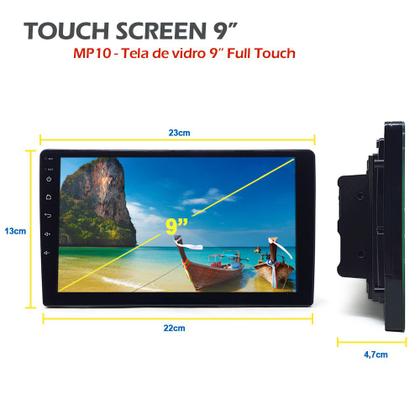 Imagem de Kit Multimídia 9 Polegadas Android + Câmera Ré + Sensor Ré Preto Fiat Idea 2012 2013 2014 2015 2016 Android Auto Carplay