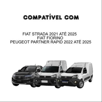 Imagem de Kit Multimídia Android 7" Strada Fiorino Partner Mobi CarPlay Câmera Sensor Moldura