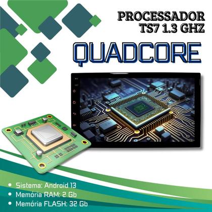 Imagem de Kit Multimídia Android 7" Strada Fiorino Partner Mobi CarPlay Câmera Sensor Moldura