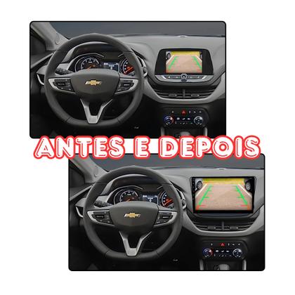 Imagem de Kit Multimídia Android 9" Onix 2020 2022 CarPlay Moldura Câmera Ré Sensor Estacionamento