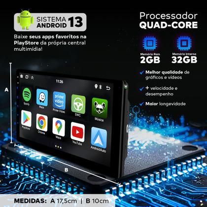 Imagem de Kit Multimídia Android Carplay 7 Pol Hb20 2012 2013 2014 2015 2016 2017 2018