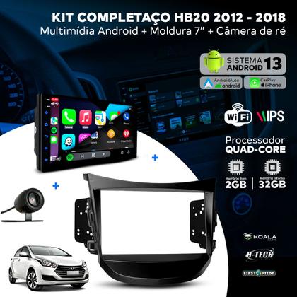 Imagem de Kit Multimídia Android Carplay 7 Pol Hb20 2012 2013 2014 2015 2016 2017 2018