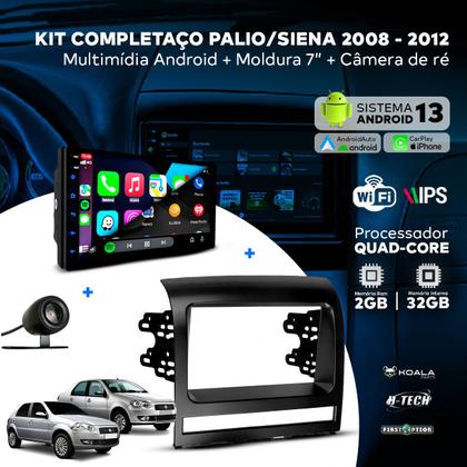 Imagem de Kit Multimídia Android Carplay 7 Pol Palio/Siena 2008 2009 2010 2012
