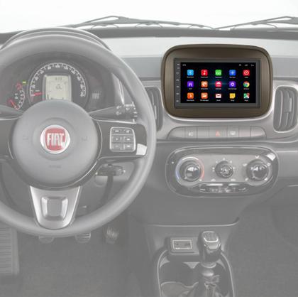 Imagem de Kit Multimídia Android Fiat Mobi 2017 2018 2019 2020 2021 2022 Sem Som De Fábrica  7" Gps Tv Online