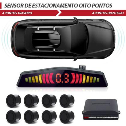 Imagem de Kit Multimídia + Câmera Ré + Sensor Dianteiro Traseiro Preto Fosco Fiat Novo Uno 2011 2012 2013 2014 Espelhamento USB