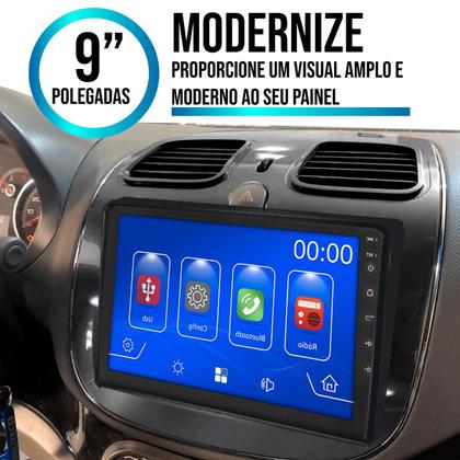 Imagem de Kit Multimidia Carplay 9 Pol Grand Siena 2013 a 2021 MP5 + Camera e Moldura