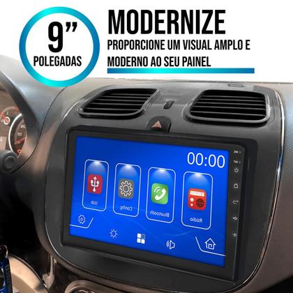 Imagem de Kit Multimidia Carplay 9 Pol Grand Siena 2013 a 2021 MP5 + Camera e Moldura