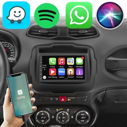 Imagem de Kit Multimidia Carplay Android Auto Jeep Renegade 2015 A 2024 7" Comando Por Voz Siri Youtube Gps