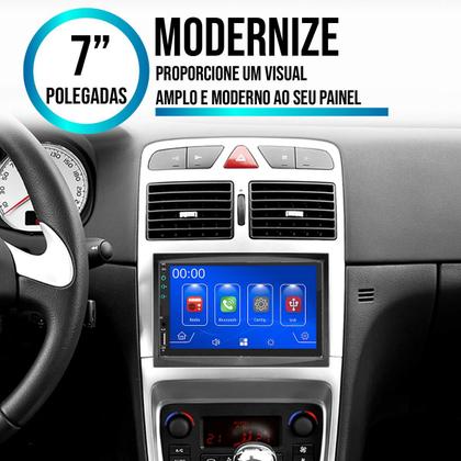 Imagem de Kit Multimídia Carplay Peugeot 307 C3 2002-2012 7 Pol MP5 Touch-Screen + Câmera