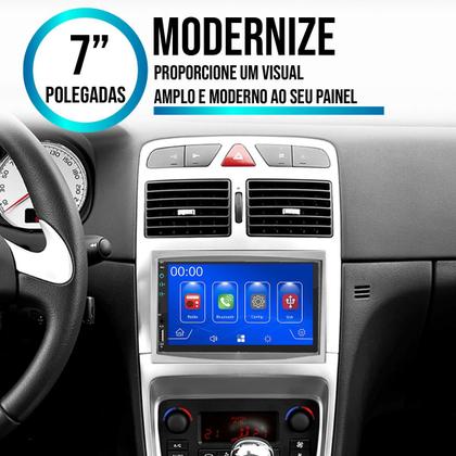 Imagem de Kit Multimídia Carplay Peugeot 307 C3 2002-2012 7 Pol MP5 Touch-Screen + Câmera