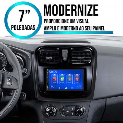 Imagem de Kit Multimídia Carplay Sandero Logan 2015 A 2024 7 Pol MP5 Touch-screen + Câmera de ré