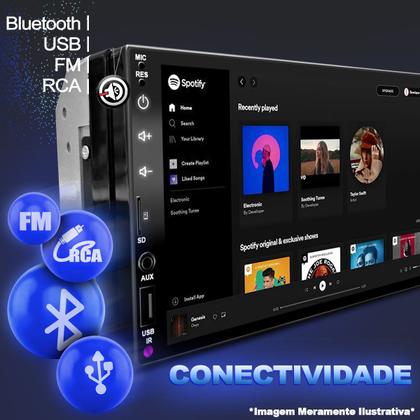 Imagem de Kit multimidia função espelhamento de android ios + moldura 7 polegadas compativel com PALIO PALIO ADVENTURE WEEKEND STRADA IDEA SIENA + camera de ré