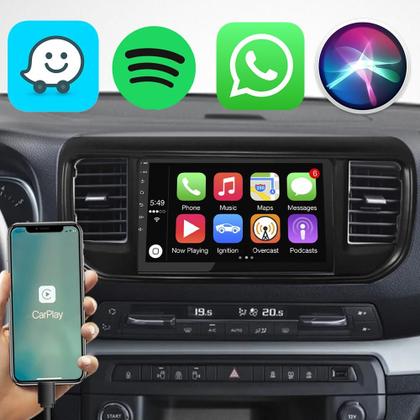 Imagem de Kit Multimidia Jumpy Expert 2018 2019 2020 2021 2022 9" CarPlay Android Auto Assistente Google Siri 