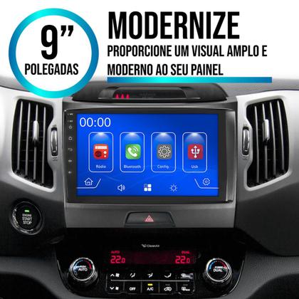 Imagem de Kit Multimidia MP5 9" Sportage 2011 2012 2013 2014 2015 2016 CarPlay/Android-Auto + Câmera de Ré e Moldura Painel
